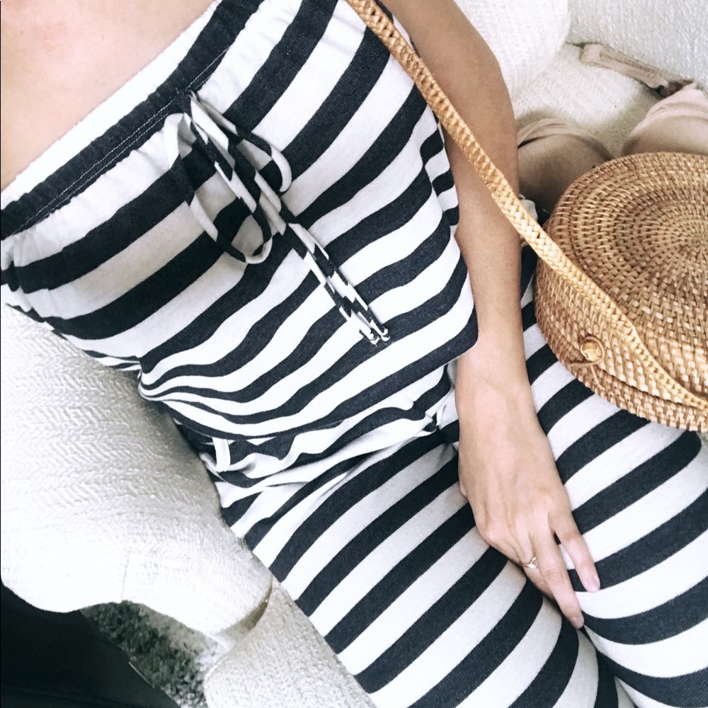 Navy and White Jumpsuit